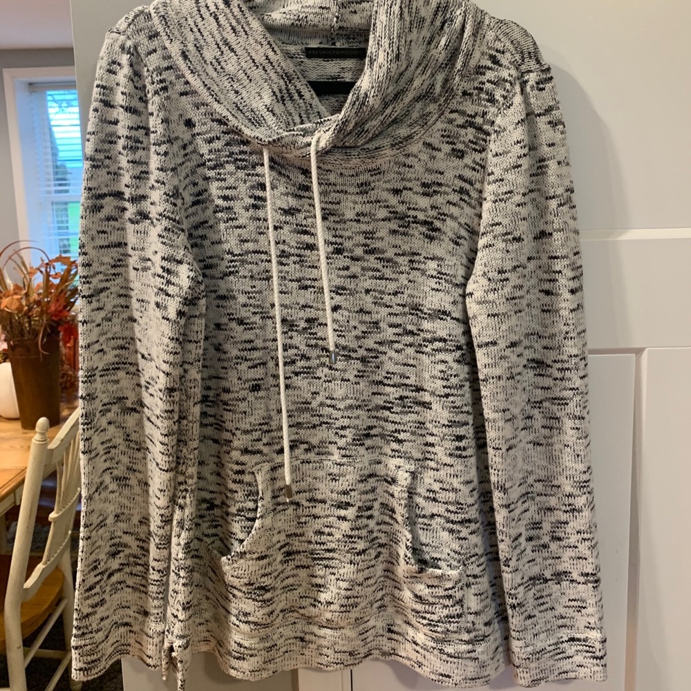 Grey and black sweater. Preswick and Moore.